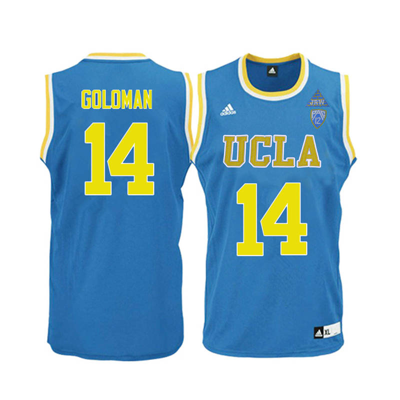 Men UCLA Bruins #14 Gyorgy Goloman College Basketball Jerseys-Blue